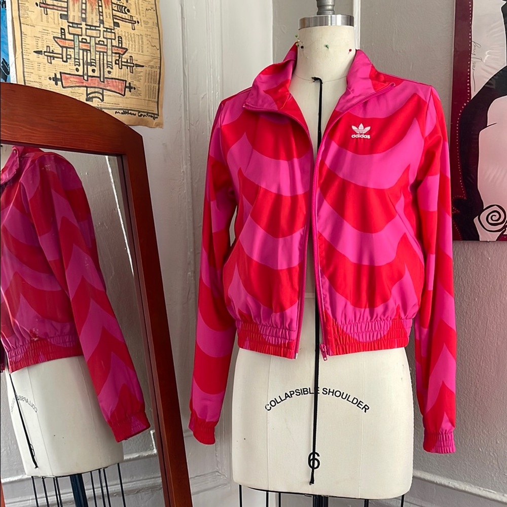 NWT Adidas Pink and Red Bomber Jacket